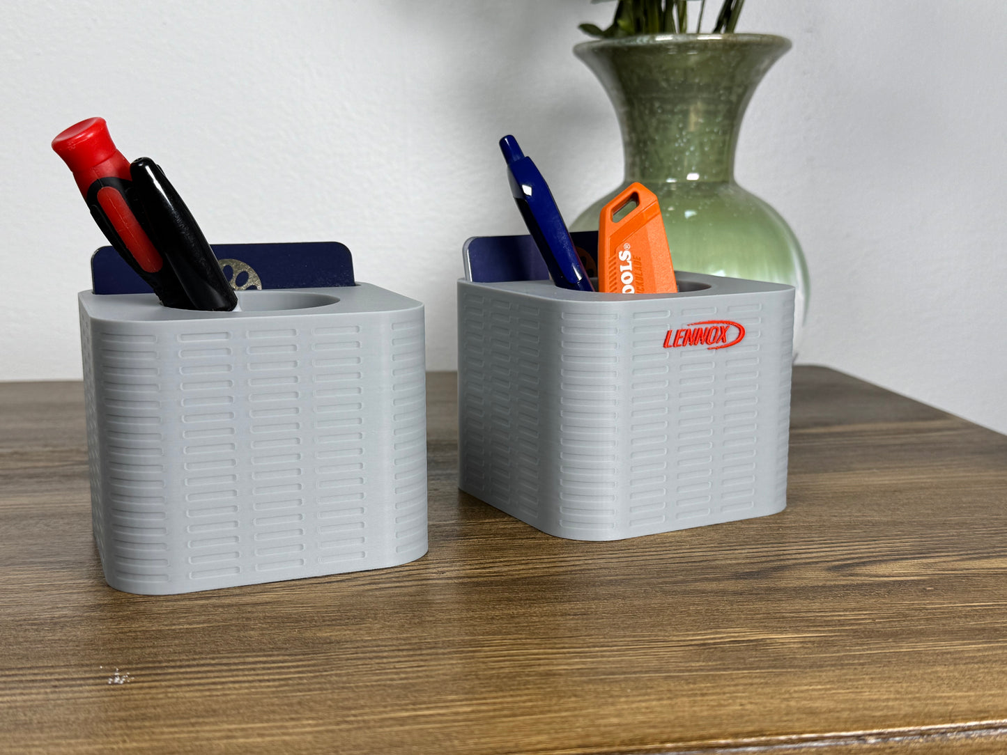 HVAC AC Unit Desk Organizer – Pen/Business Card Holder | Unique Gift for Technicians & Office Decor