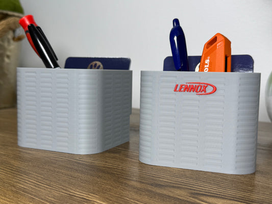 HVAC AC Unit Desk Organizer – Pen/Business Card Holder | Unique Gift for Technicians & Office Decor