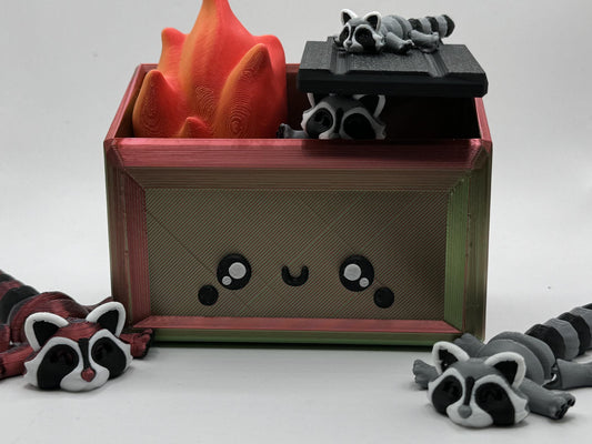 3D Printed Dumpster Fire Desk Figurine