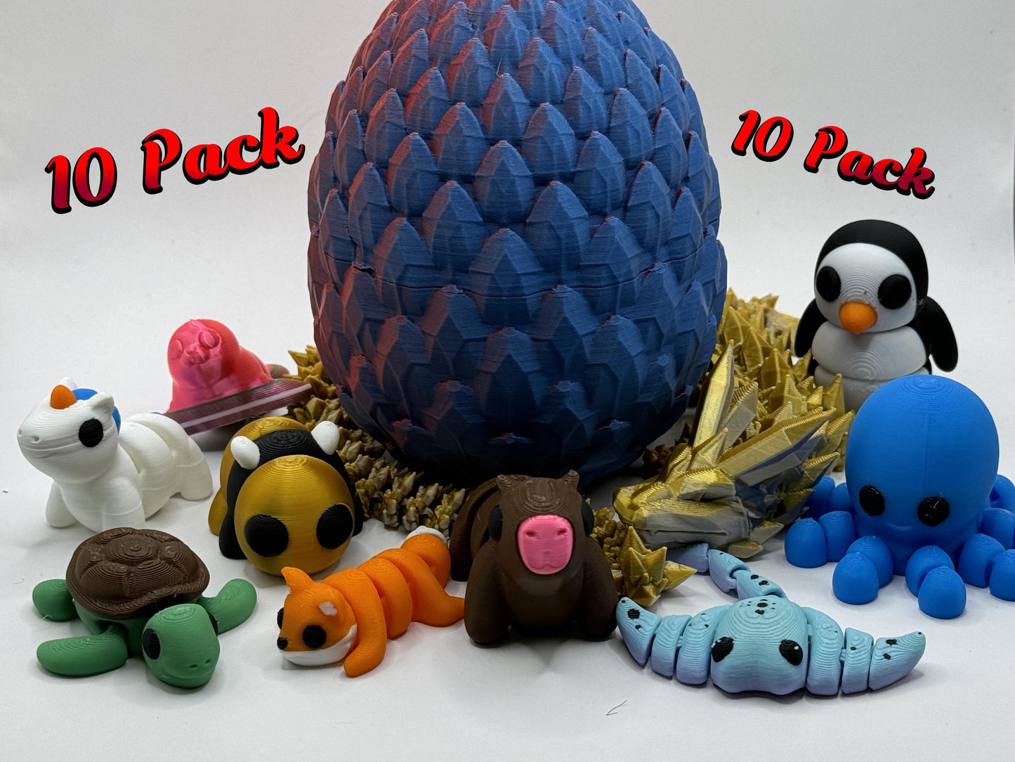Mini 3D Printed Mystery Animal Packs Articulating Figurines Fun Designs Including Random Mystery with each order