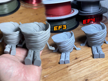 Tornado Buddy – Articulating Flexi Storm Figure with Arms & Legs – EF1 to EF5 Twister Collectible 3D Printed – Fun Desk Toy Gift
