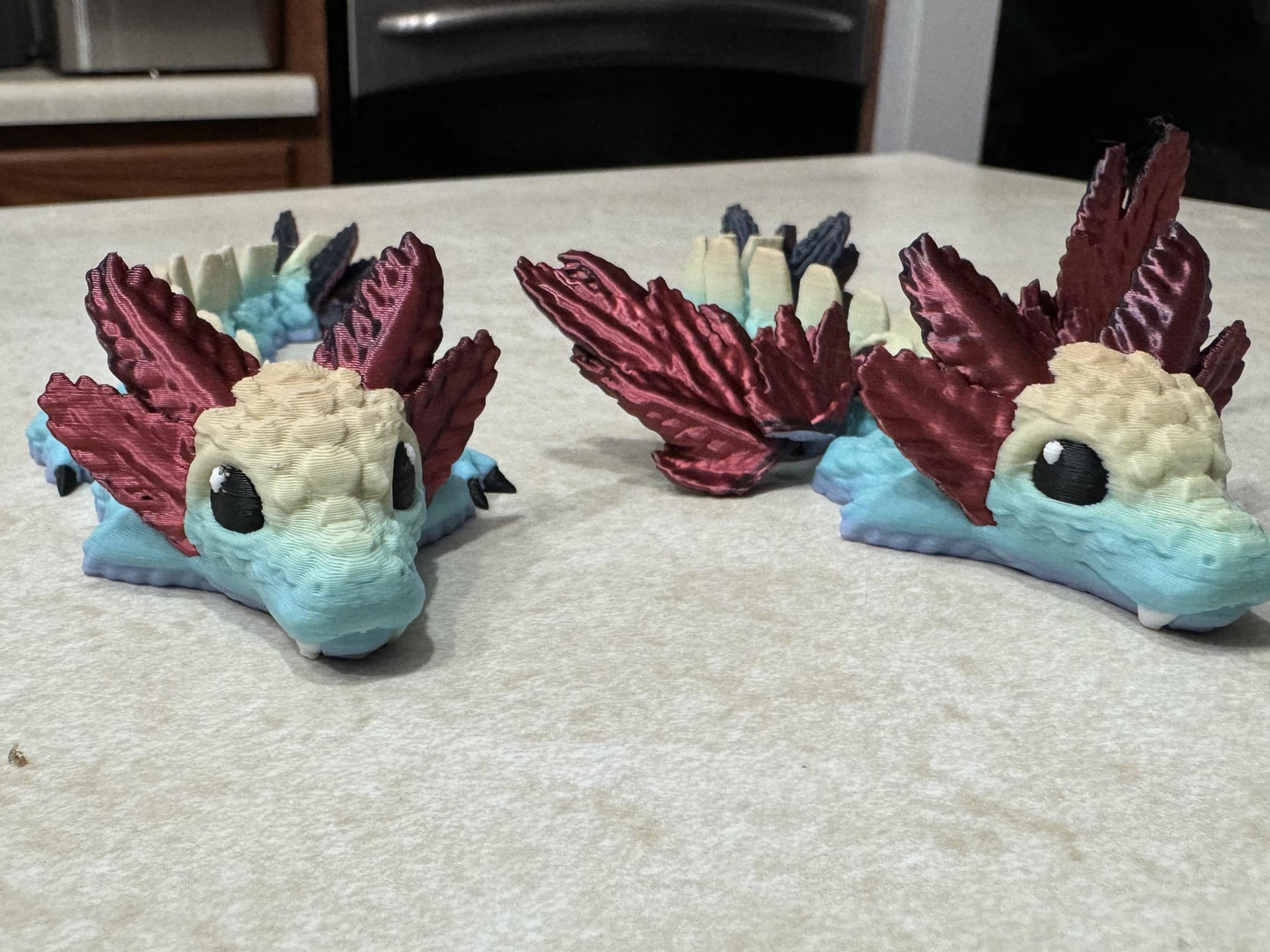 Baby Axolotl Dragon 3D Printed Articulated , Egg available