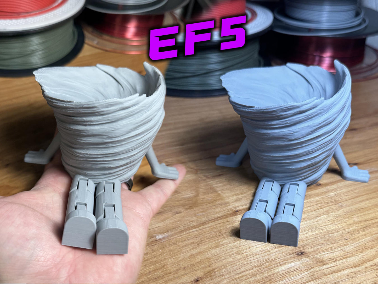Tornado Buddy – Articulating Flexi Storm Figure with Arms & Legs – EF1 to EF5 Twister Collectible 3D Printed – Fun Desk Toy Gift