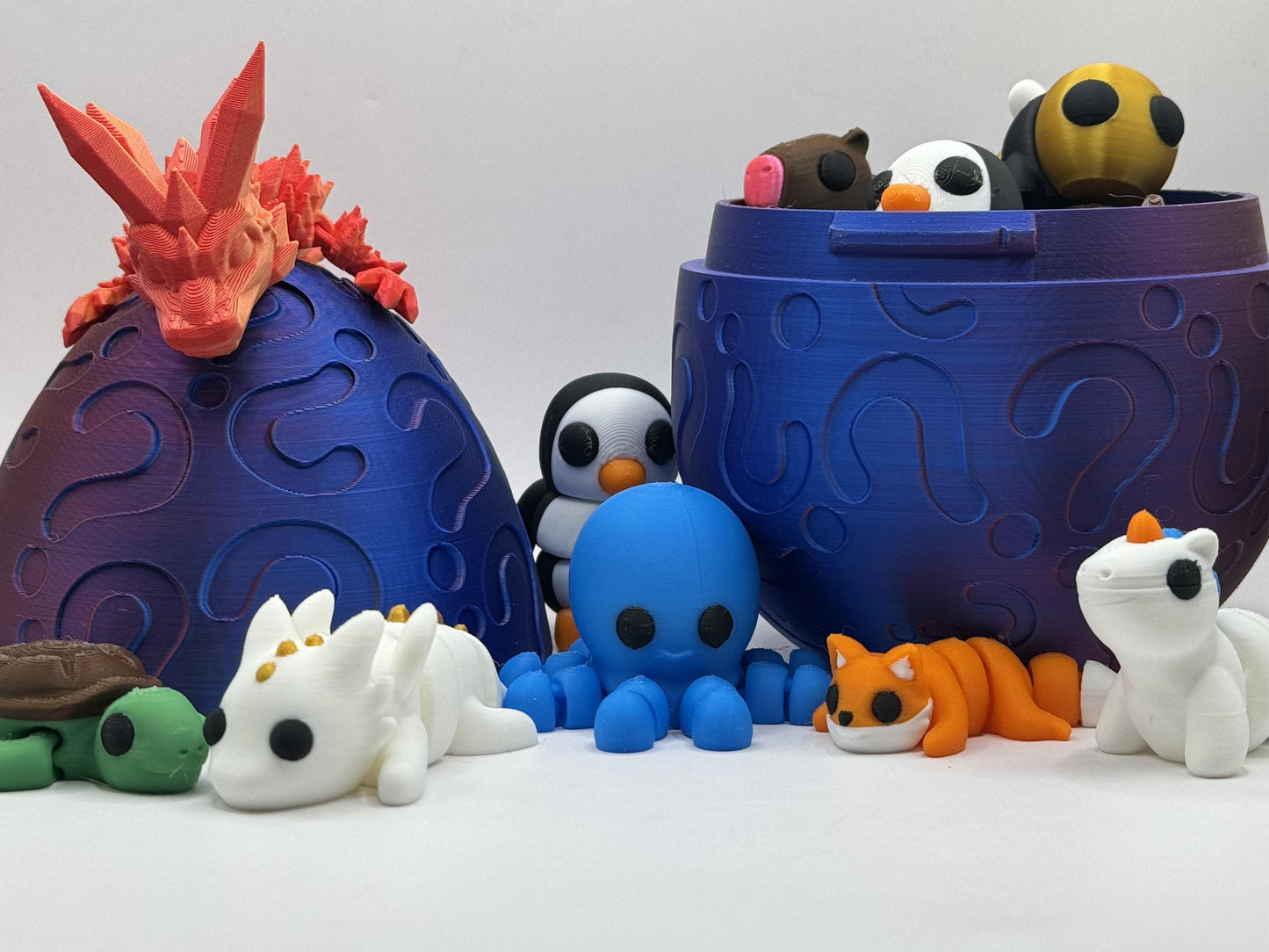 Mini 3D Printed Mystery Animal Packs Articulating Figurines Fun Designs Including Random Mystery with each order