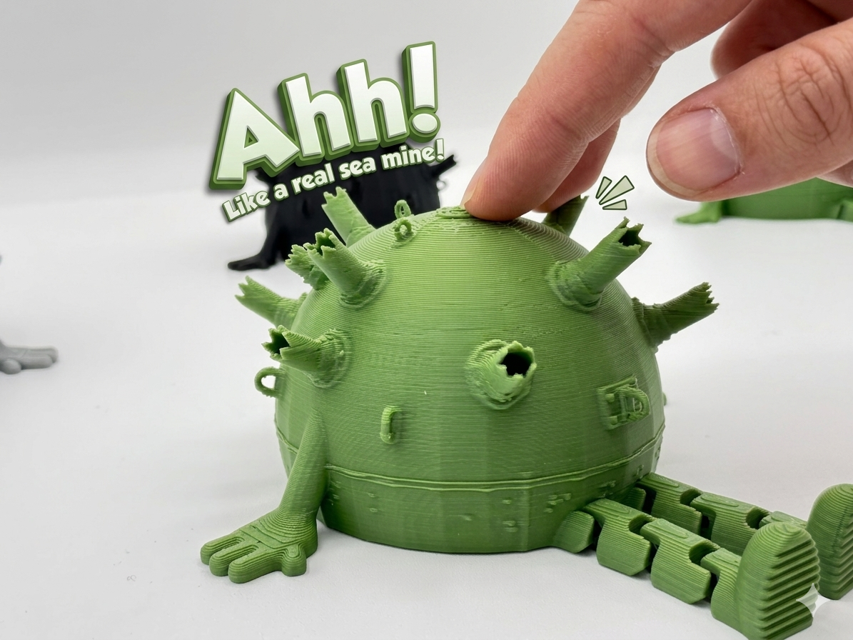 Sea Mine Buddy 3D Printed Naval Desk Toy
