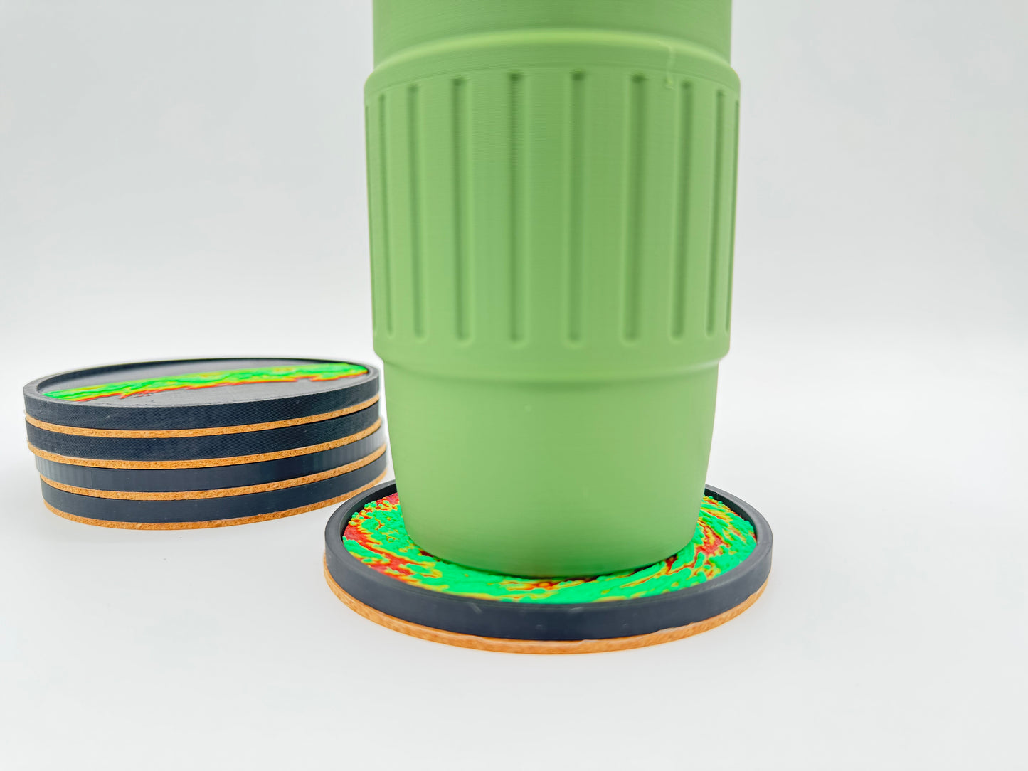 Weather Themed Coaster Set, Tornado Radar Coasters with Holder, Hurricane Storm Decor, Meteorologist Gift, Storm Chaser Desk Accessories