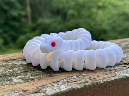 Articulated 3D Printed Ball Python Snake – Realistic Poseable Reptile Toy, Custom Colors, Fun Fidget Collectible