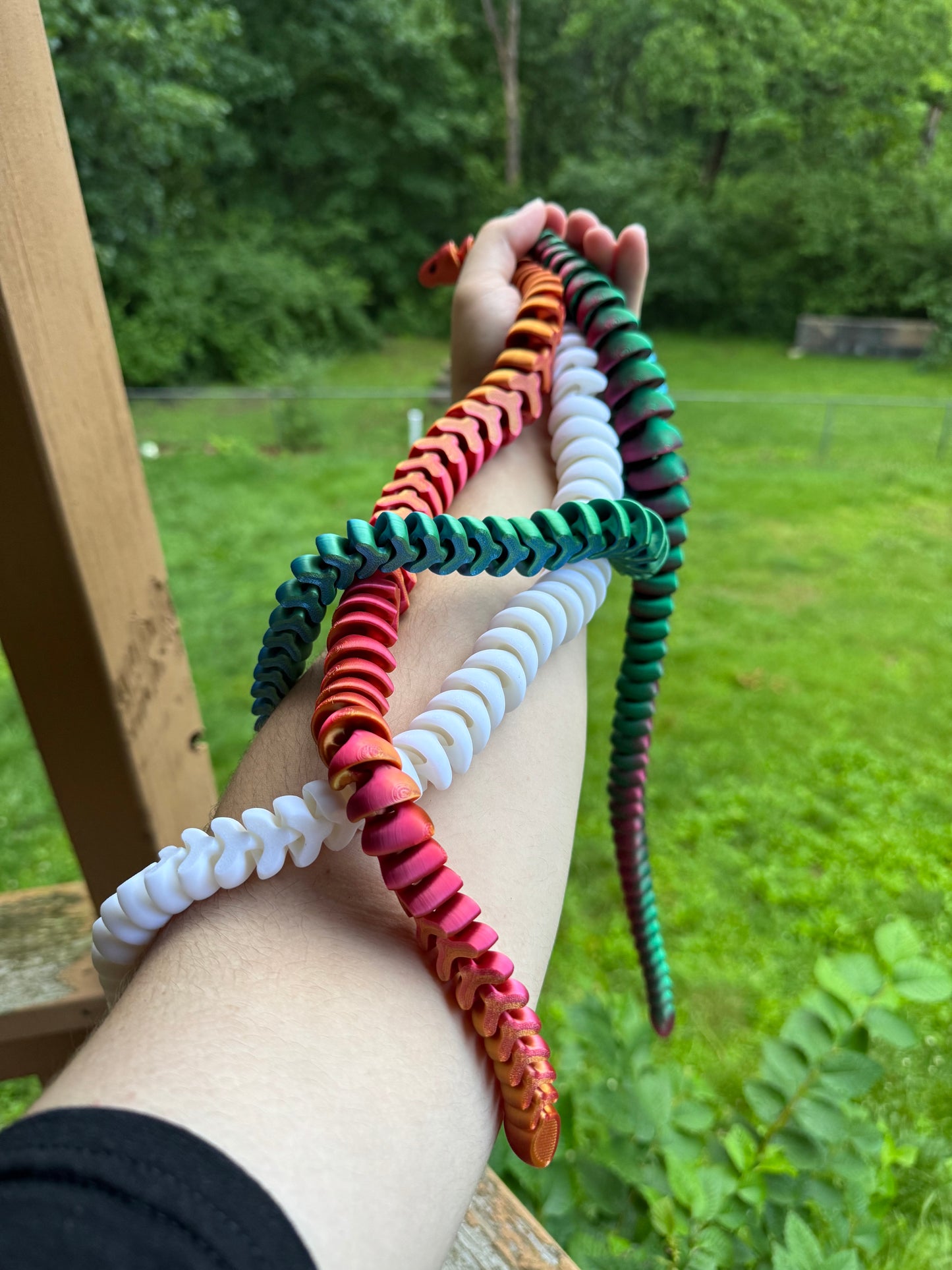 Articulated 3D Printed Ball Python Snake – Realistic Poseable Reptile Toy, Custom Colors, Fun Fidget Collectible