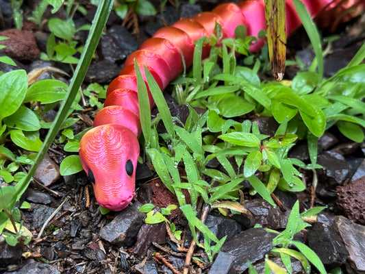 Articulated 3D Printed Ball Python Snake – Realistic Poseable Reptile Toy, Custom Colors, Fun Fidget Collectible