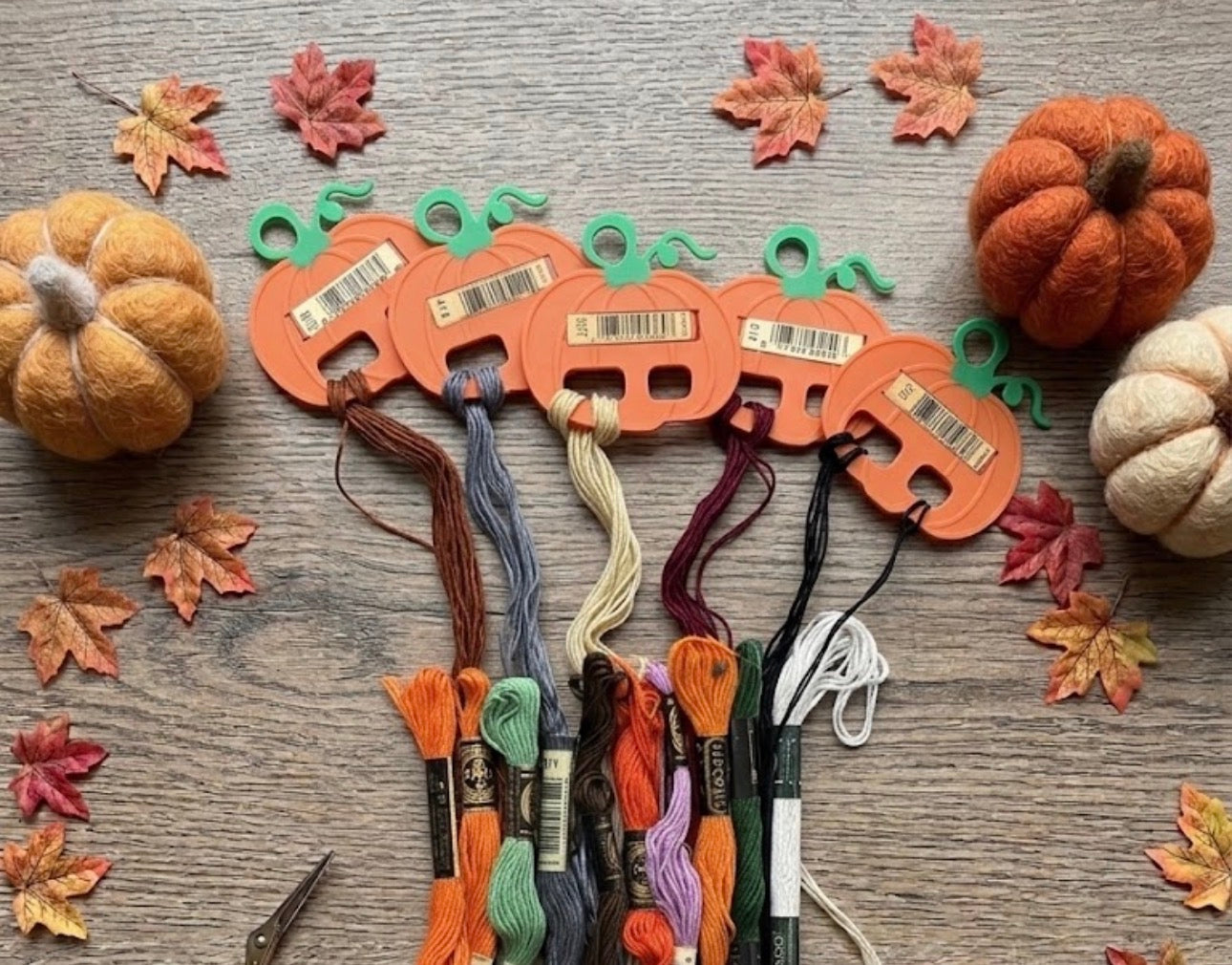 Pumpkin Floss Drops, DMC Floss Holder Perfect fit DMC without taping or cutting