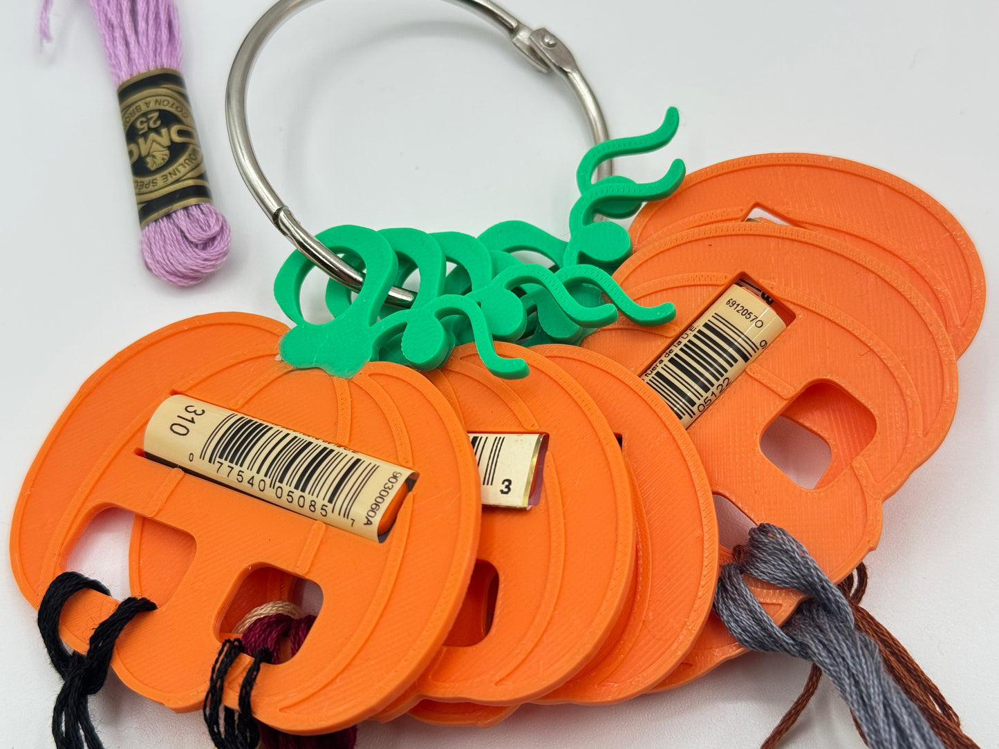 Pumpkin Floss Drops, DMC Floss Holder Perfect fit DMC without taping or cutting