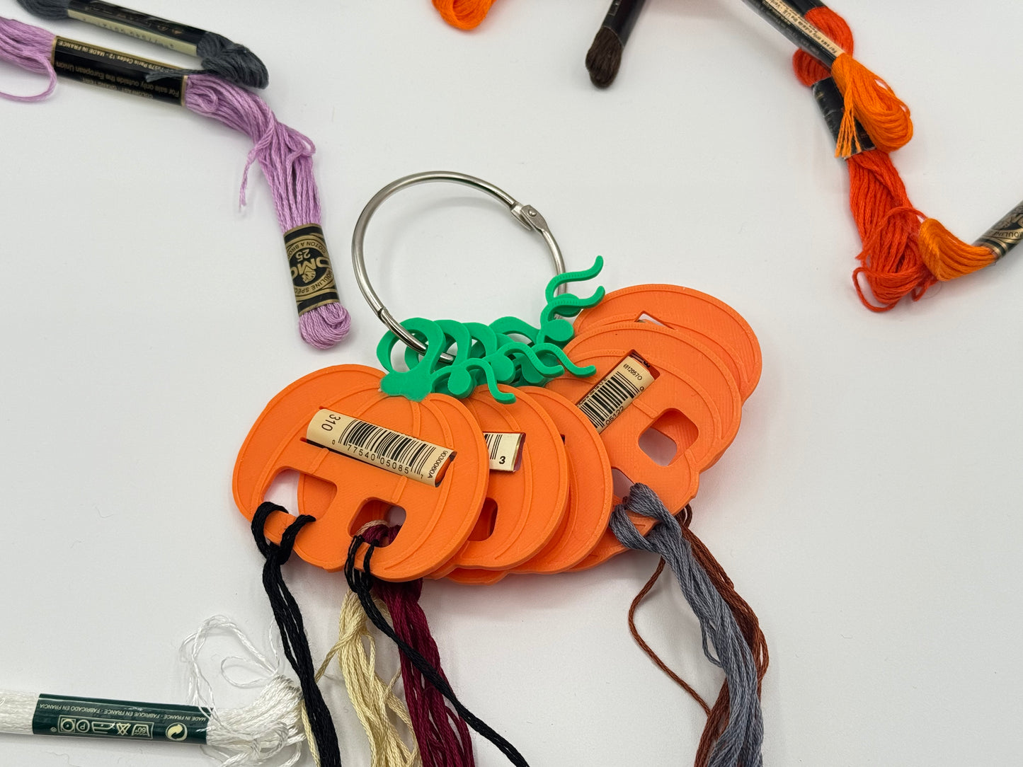 Pumpkin Floss Drops, DMC Floss Holder Perfect fit DMC without taping or cutting