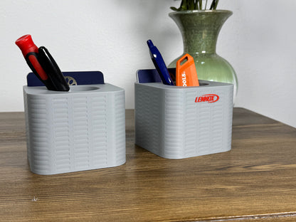 HVAC AC Unit Desk Organizer – Pen/Business Card Holder | Unique Gift for Technicians & Office Decor