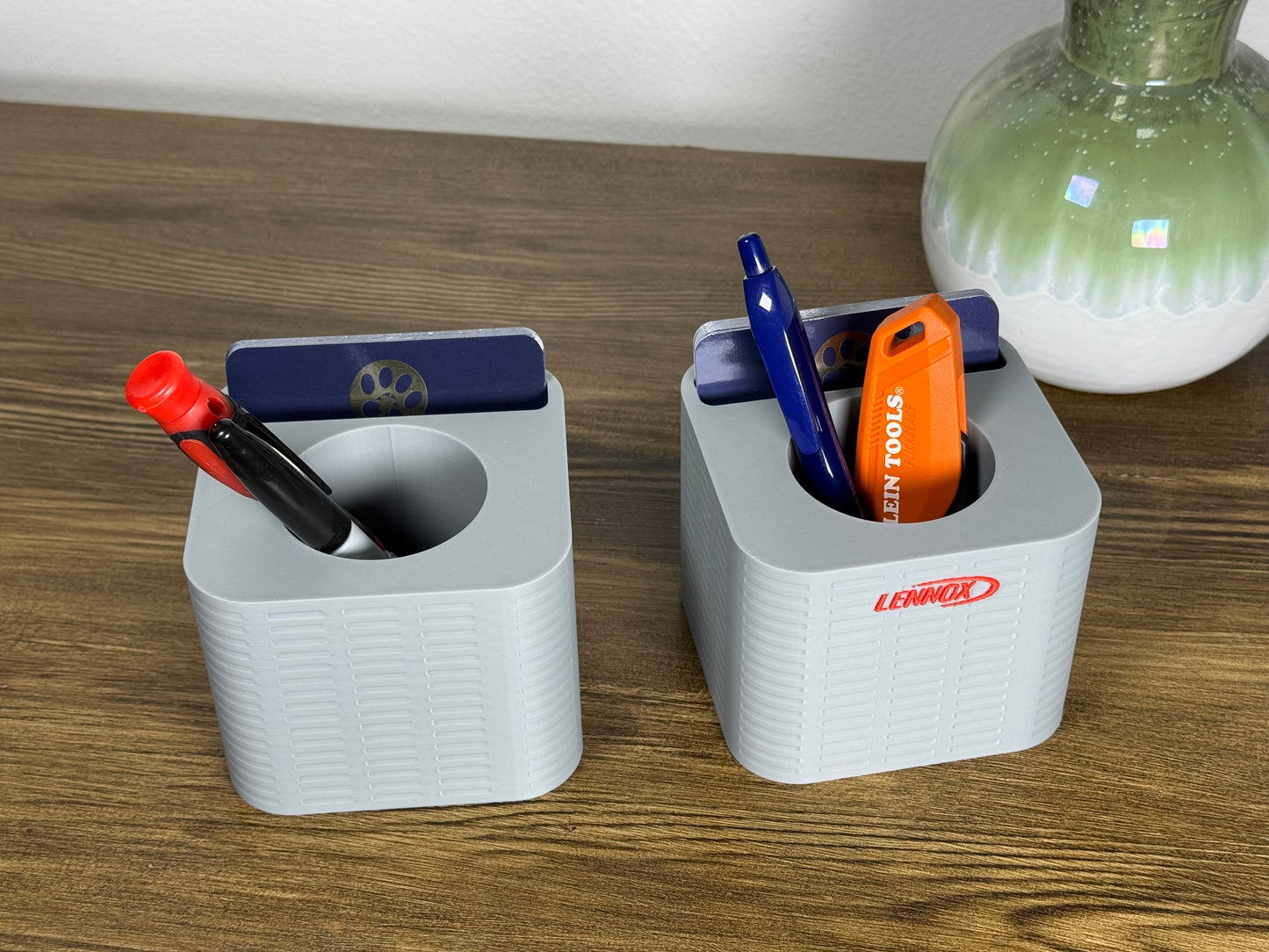 HVAC AC Unit Desk Organizer – Pen/Business Card Holder | Unique Gift for Technicians & Office Decor