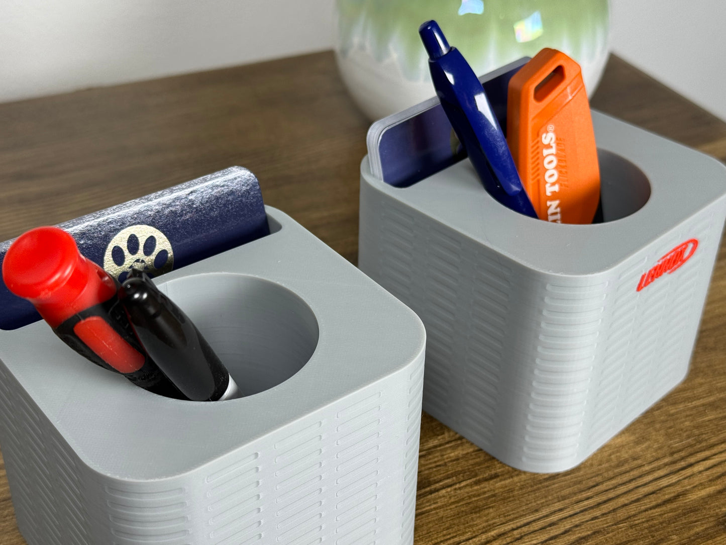 HVAC AC Unit Desk Organizer – Pen/Business Card Holder | Unique Gift for Technicians & Office Decor