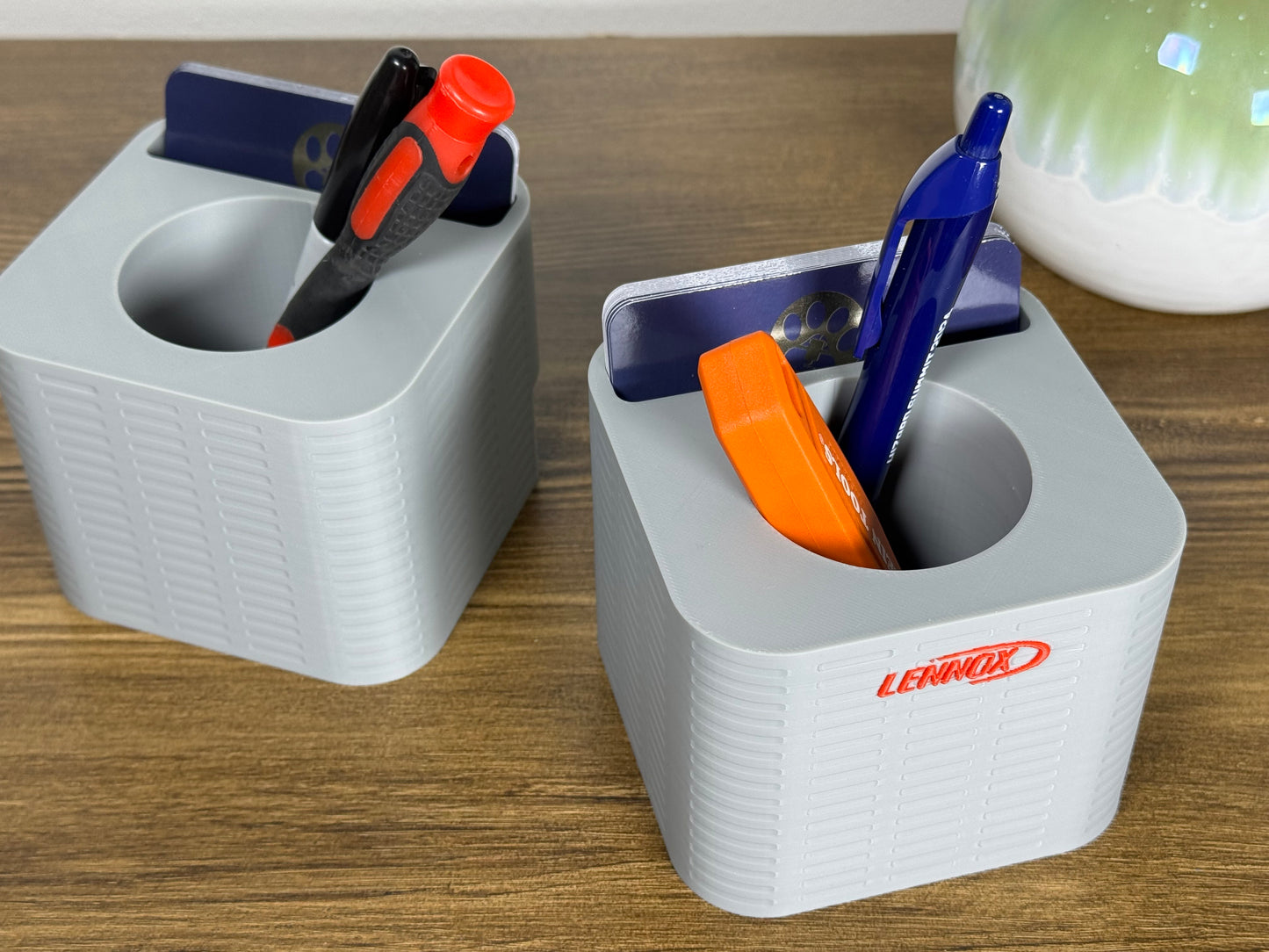 HVAC AC Unit Desk Organizer – Pen/Business Card Holder | Unique Gift for Technicians & Office Decor