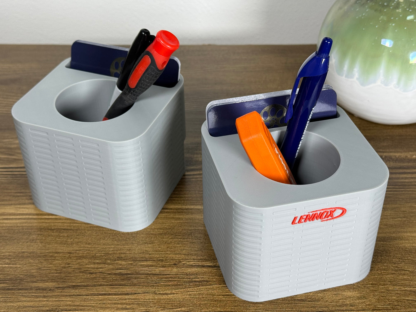 HVAC AC Unit Desk Organizer – Pen/Business Card Holder | Unique Gift for Technicians & Office Decor