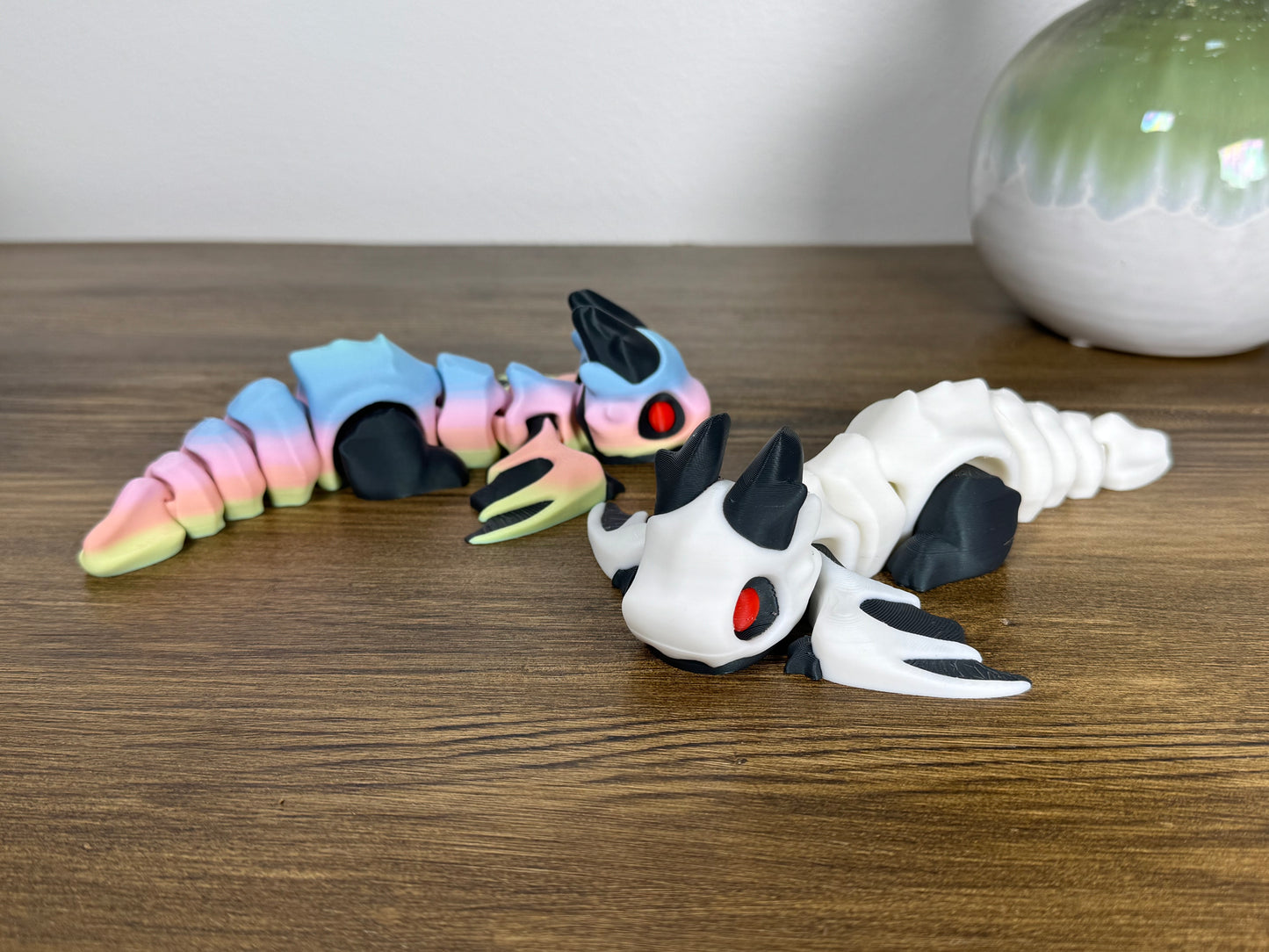 Marrow Dragon | 3D Printed Skeleton Dragon Figurine | Articulated Fantasy Creature Toy | Gothic Spooky Desk Decor