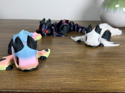 Marrow Dragon | 3D Printed Skeleton Dragon Figurine | Articulated Fantasy Creature Toy | Gothic Spooky Desk Decor