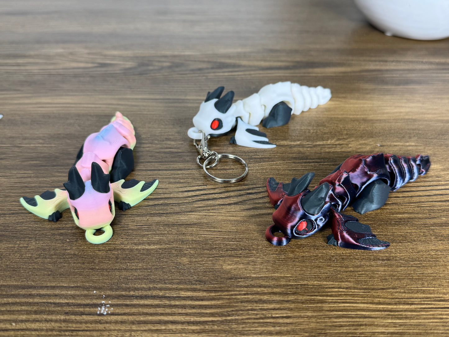 Marrow Dragon | 3D Printed Skeleton Dragon Figurine | Articulated Fantasy Creature Toy | Gothic Spooky Desk Decor