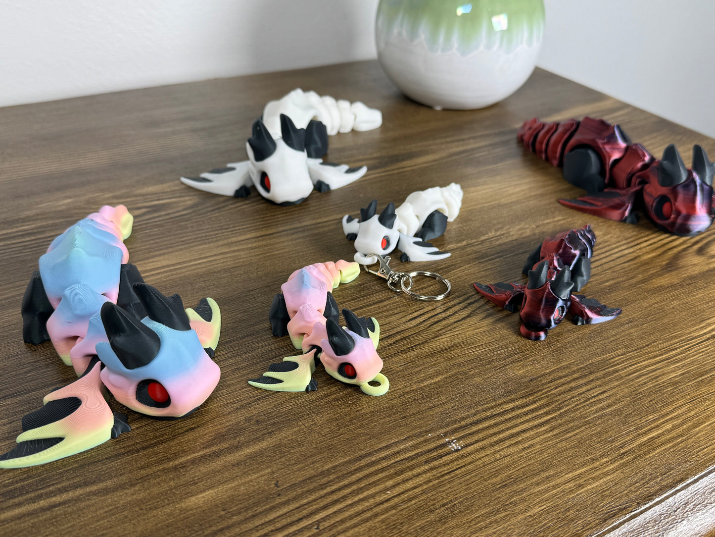 Marrow Dragon | 3D Printed Skeleton Dragon Figurine | Articulated Fantasy Creature Toy | Gothic Spooky Desk Decor