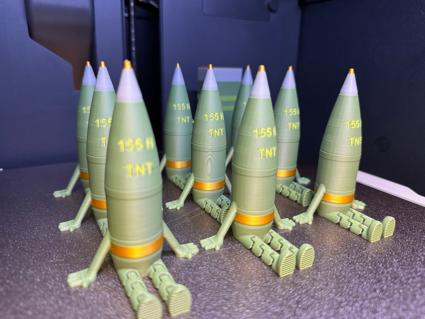 155H Artillery Shell Buddy – Unique Military-Inspired Desk Toy or Gift, 3D Printed, Articulating, Military Gift,