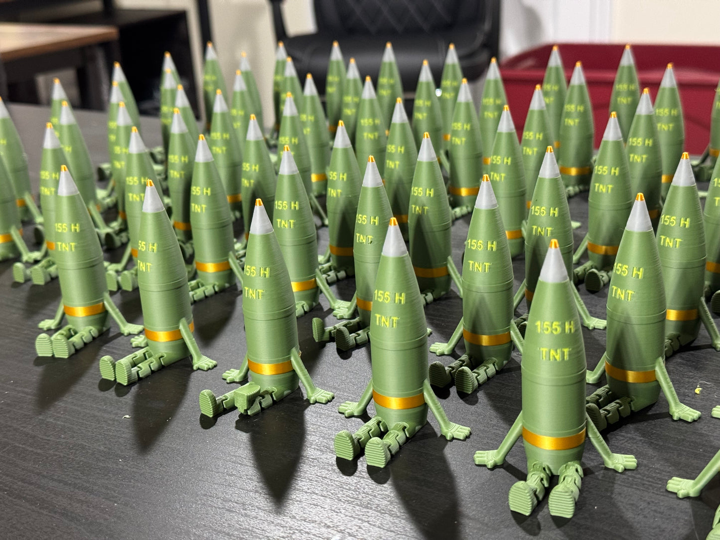 155H Artillery Shell Buddy – Unique Military-Inspired Desk Toy or Gift, 3D Printed, Articulating, Military Gift,