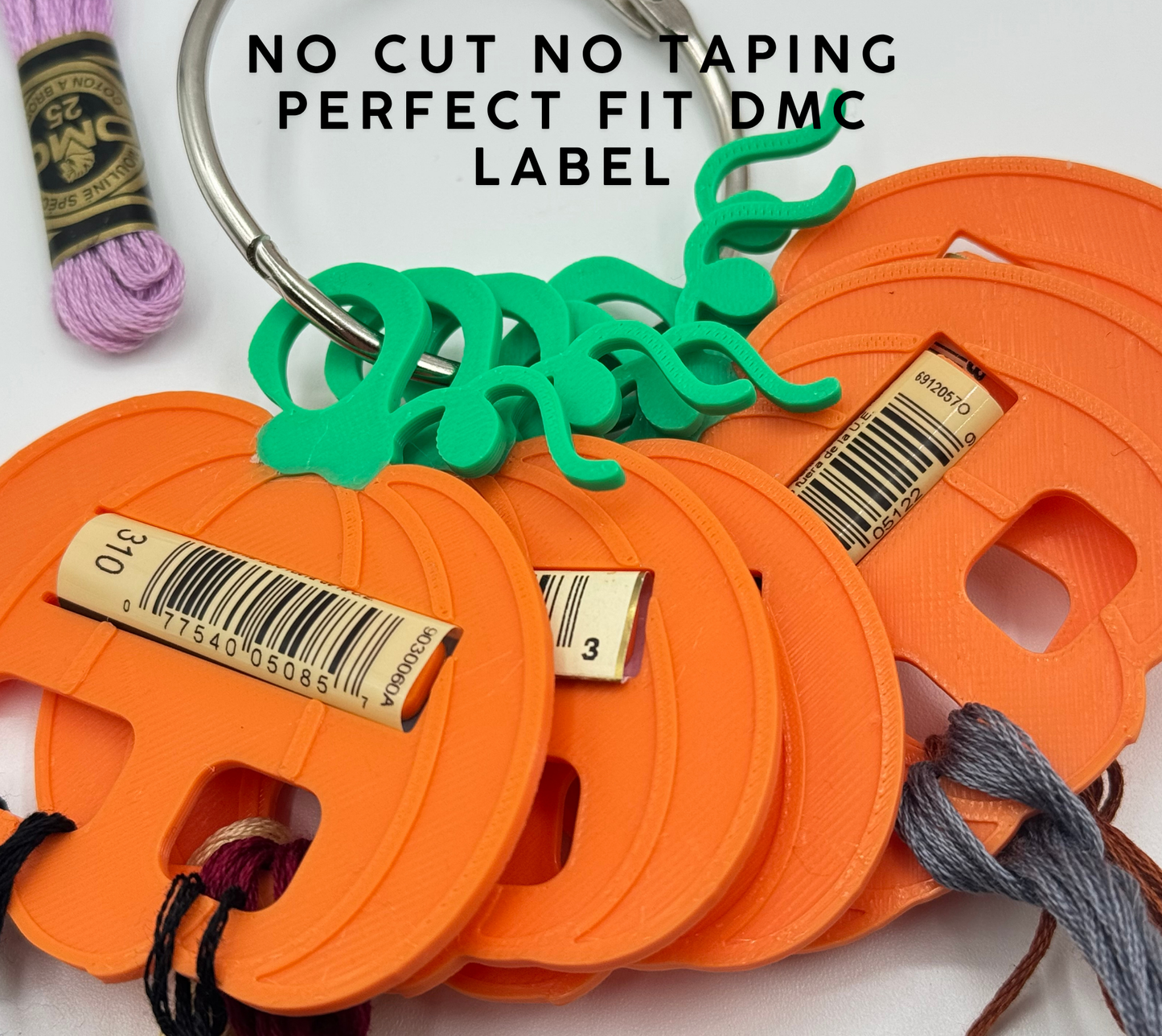 Pumpkin Floss Drops, DMC Floss Holder Perfect fit DMC without taping or cutting
