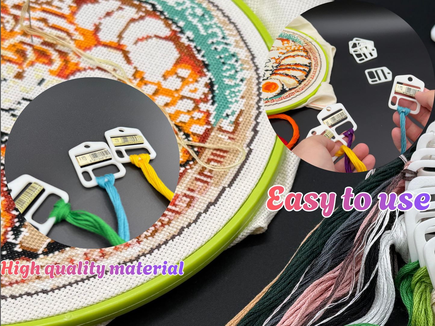 Cross Stitch Floss Drops – Thread Organizers for Cross-Stitch & Embroidery 3D printed Perfect fit DMC without taping