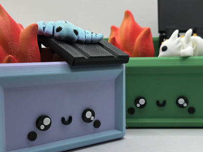 3D Printed Dumpster Fire Desk Figurine
