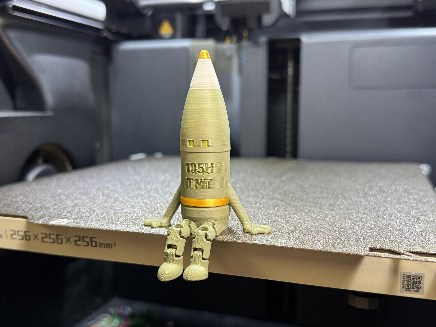 105MM Artillery Shell Buddy – Unique Military-Inspired Desk Toy or Gift, 3D Printed, Articulating, Military Gift,