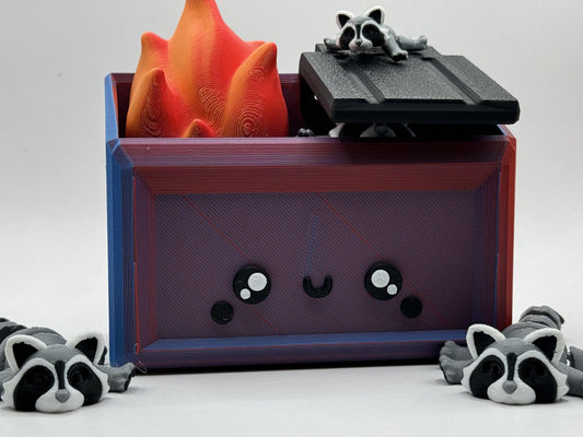3D Printed Dumpster Fire Desk Figurine