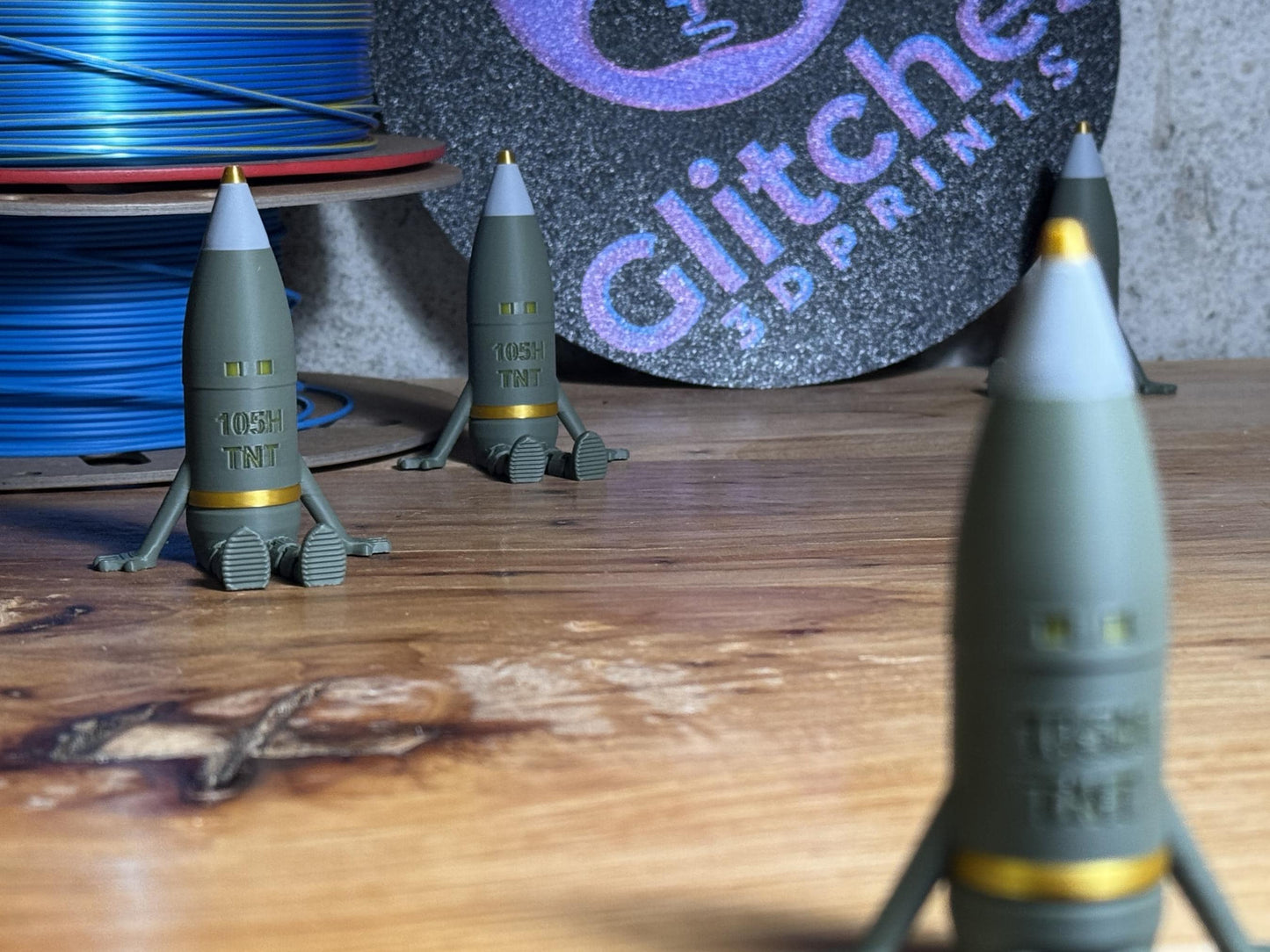 105MM Artillery Shell Buddy – Unique Military-Inspired Desk Toy or Gift, 3D Printed, Articulating, Military Gift,