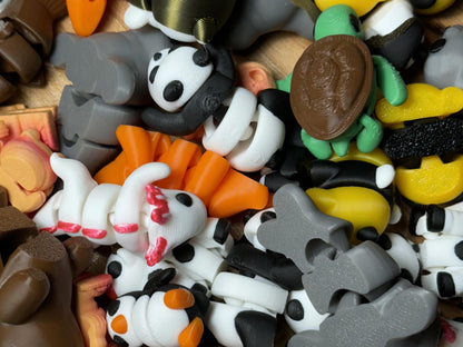 Mini 3D Printed Mystery Animal Packs Articulating Figurines Fun Designs Including Random Mystery with each order
