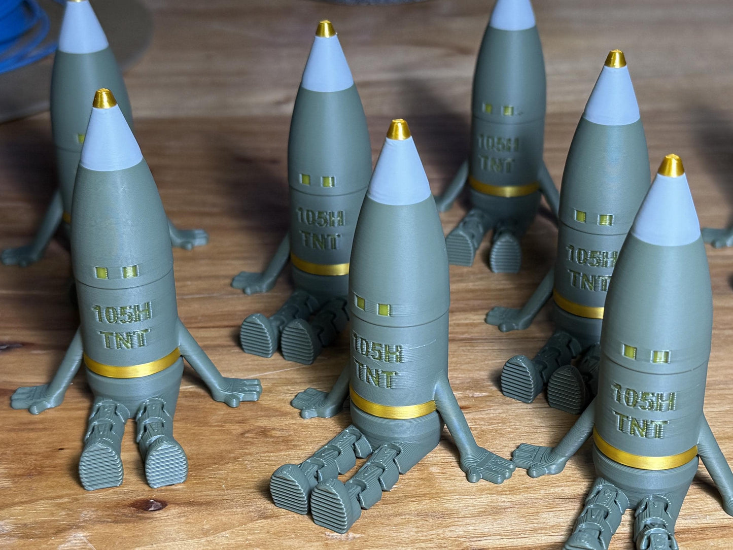 105MM Artillery Shell Buddy – Unique Military-Inspired Desk Toy or Gift, 3D Printed, Articulating, Military Gift,