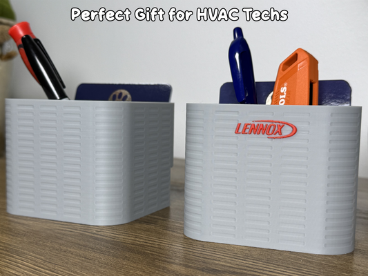 HVAC AC Unit Desk Organizer – Pen/Business Card Holder | Unique Gift for Technicians & Office Decor